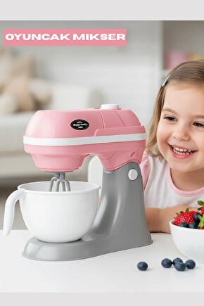 Oyuncak Kutulu Işıklı Pilli Büyük Pembe Mikser Evcilik ve Mutfak Oyunları