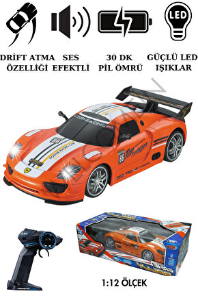 Oyuncak Kutulu Uzaktan Kumandalı Drift atabilen Full Fonksiyon Şarjlı Işıklı 1:12 Ralli Arabası