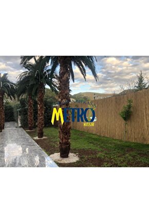 Doğal Kamış Hasır Çit 1m X 6m Doğal Bambu -bahçe Çiti - Gölgelik Hasır -tavan Dekorasyon