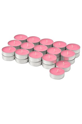 Blodbok Tealight Mum, Parlak Pembe, 3.5 Saat Çilek Kokulu 30lu