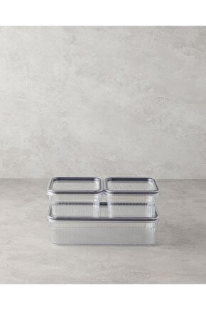 Fleur Plastik 3Lü Mutfak Düzenleyici 850 Ml – 850 Ml – 1,80 L Şeffaf