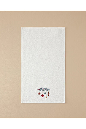 Jolly Cheers Pamuklu Nakışlı El Havlusu Ekru