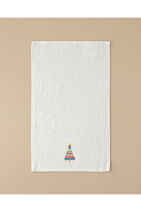 Colour Pine Pamuklu Nakışlı El Havlusu Ekru
