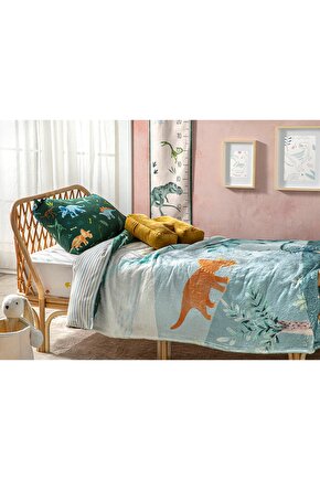 Dinosaurs Wellsoft Çocuk Battaniye 150x200 Cm Yeşil