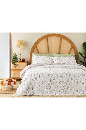 Spring Branch Pamuk Çift Kişilik Nevresim Takımı 200x220 Cm Koyu Pembe