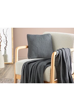 Lerca Triko Kırlent Kılıfı 40x40 Cm Antrasit