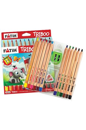 Kuru Boya Natural Üçgen Jumbo Triboo Tam Boy 12 Renk 33426