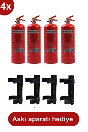 Yangın Tüpü Söndürücü Askısı Plastik 4 Adet , 2 Kg 4 Adet Araç Tüpü 2022 Üretim 2026 Tekrar Dolum