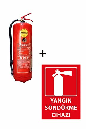 6kg Yangın Tüpü Ve Yangın Tüpü Levhası 2li Set
