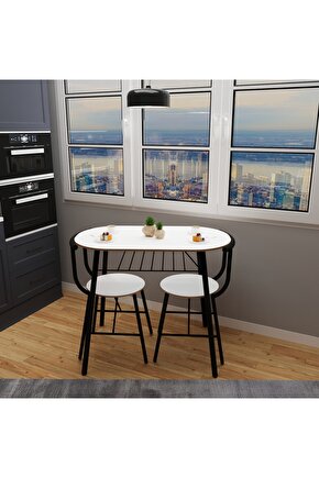 Masa Sandalye Takımı 2 kişilik Mutfak Masa Seti Beyaz 1102