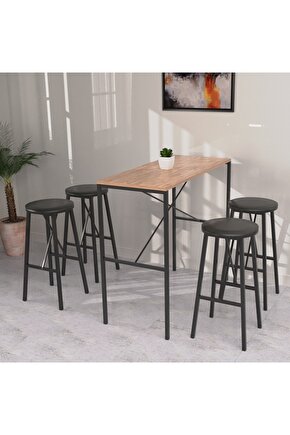 4 Kişilik Bar Masa Bar Tabure Takımı Mutfak Masası Bar Tabure Takım 1306