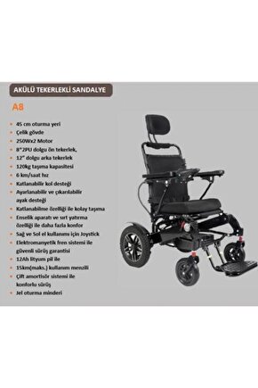 A8 AKÜLÜ TEKERLEKLİ SANDALYE