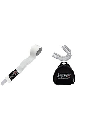 Dragon 99120 Profesyonel Kutulu Boks Dişliği Ve 3,5 M  Boks Bandaj Set Kick Boks Muaythai 3,5 Mt