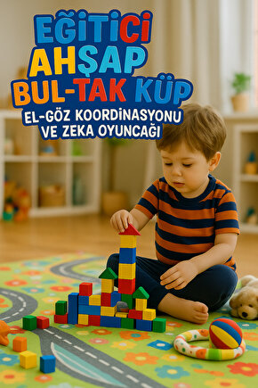 Woodoy 60 Parça Renkli Ahşap Bloklar