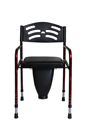 Deri Döşemeli Seyyar Katlanabilir Hasta Yaşlı Engelli Alaturka Tuvalet Banyo Sandalyesi Taşınabilir