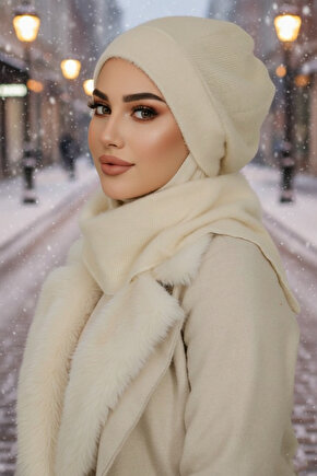 Krem Yumoş Tesettür Bere