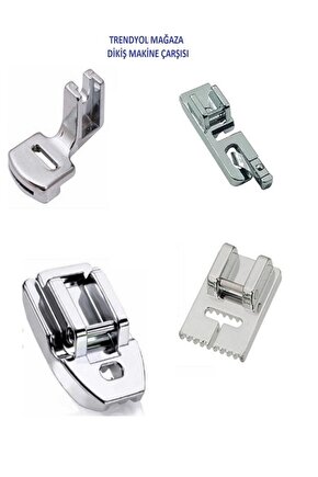 Dikiş Makine Çarşısı Singer Zetina Janome 4lü Ayak Seti (kıvırma,büzgü,nervür ,gizli Fermuar Ayak)