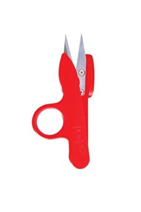 Kırmızı Yaylı Tekstil Iplik Temizleme Makası 12 Cm