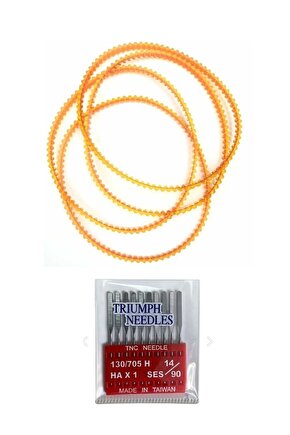 Dikiş Makine Motor Kayışı Çift Tarafı Tırtırlı 2 Adet Ve HAX EV TİPİ 12numara 10 Adet Iğne