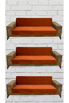 3+3+3 İtalyan Süet Kolsuz Koltuk Örtüsü ( RENK)