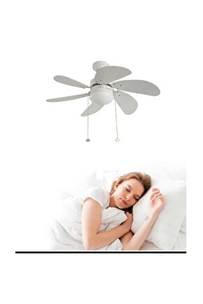 60 Watt, 6 Kanatlı, 30 İnç, Kumandasız Tavan Vantilatörü, E27 Duylu Avize Tipi Tavan Vantilatörü