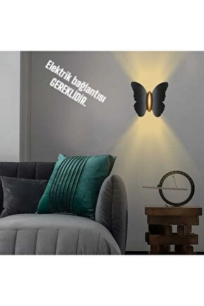 Elektrikle Çalışır, 6 Watt Amber Işık Ledli Kelebek Duvar Aplik İç ve Dış Mekan IP65 Led Duvar Aplik