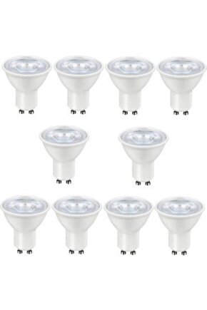 10 Adet Adet Gu10 Duylu 7 Watt Gün Işığı Led Ampul 10lu Paket