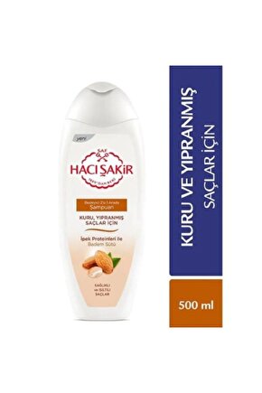 HACI ŞAKİR BESLEYİCİ6 ADET BADEM 2 Sİ 1 ARADA DOĞAL BADEM VE İPEK PROTEİNİ ÖZLÜ 500 ML