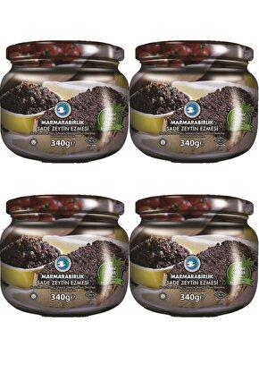 Siyah Sade Ezme Zeytin 340 Gr Cam 4lü