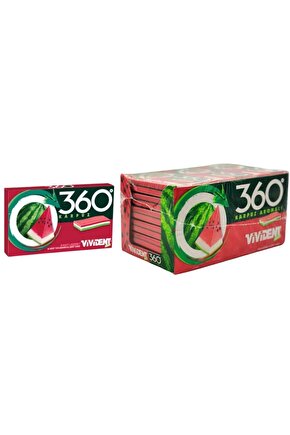 360 Karpuz Aromalı Şekersiz Sakız 33 g x 18 Adet