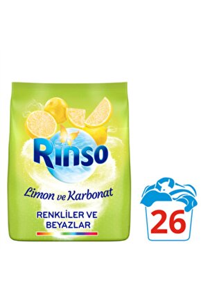 Limon ve Karbonat Renkliler ve Beyazlar İçin Toz Çamaşır Deterjanı 4 kg 26 Yıkama