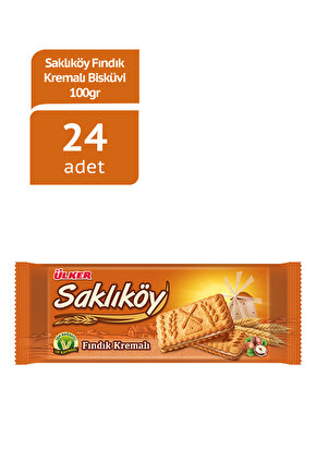 24 Adet Saklıköy Fındık Kremalı Bisküvi 100 gr