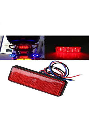 Motosiklet Led Işıklı Reflektör - Kırmızı E belgeli