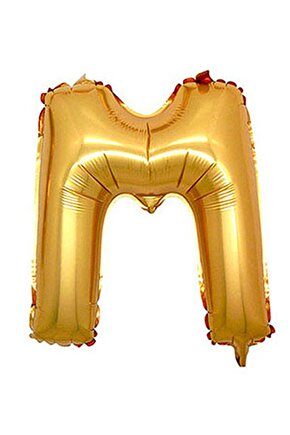 M Harf Gold Folyo Balon Harfli Balon 100 Cm Dev Boy