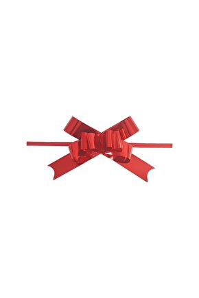 Metalik Kırmızı Çekme Fiyonk Süs 10 Adet