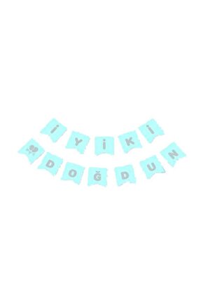 Banner Iyiki Doğdun Mavi Gümüş