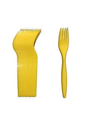 Lüks Plastik Sarı Renkli Çatal ( 100 Adet )