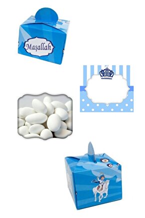 Maşallah Lokum Şeker Kutusu  ve Badem Şekeri 25 li