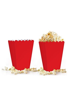 Popcorn Kutusu (MISIR , CİPS KUTUSU) 8 Adet Kırmızı