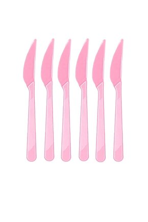 Pembe Renk Renkli Plastik Bıçak 25 Adet