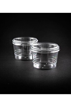 Plastik Kristal Kap 180cc Bodega 30 Adet (1 Paket) Kapaklı şeffaf