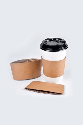 Kraft 50 Adet Bardak Tutacağı Sleeve Karton 12 Oz - 14 Oz - 16 Oz