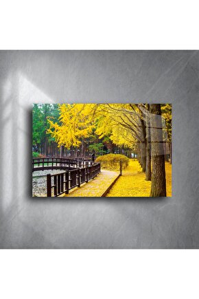 Sonbahar Temalı Cam Tablo