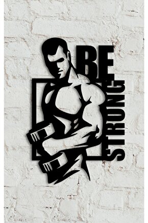 50x34 Fitness Spor Body Building Dekor Tablo Mdf Ahşap Lazer Kesim Duvar Panosu Siyah 3mm