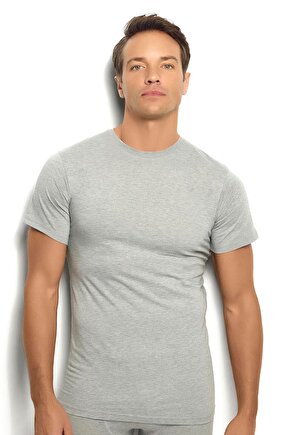 Erkek Gri Melanj Pamuklu Sıfır Yaka Atlet 111