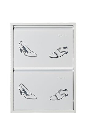 2’li Metal Ayakkabılık (Beyaz-Ayakkabı) | Şık Görünüm ve Geniş Depolama