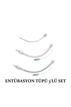 Entübasyon Tüpü 3Lü Set Endotrakeal Tüp Balonlu