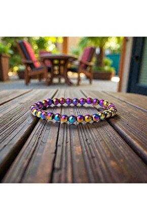 SERTİFİKALI RENKLİ HEMATİT DOĞAL TAŞ BİLEKLİK 8 MM