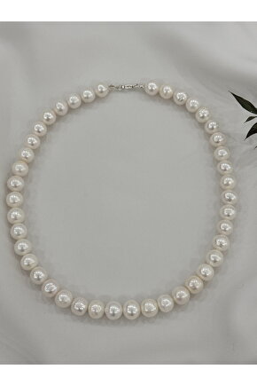 10 mm Gerçek İnci Kolye 925 Ayar Gümüş