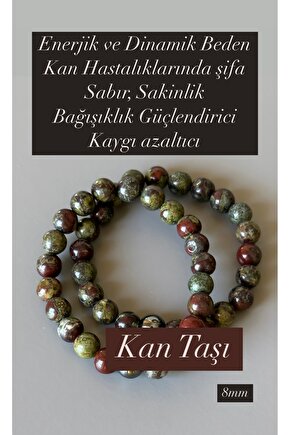 Kan Taşı, 2a Kalite, Kaygı Azaltma, 8 Mm, Bileklik